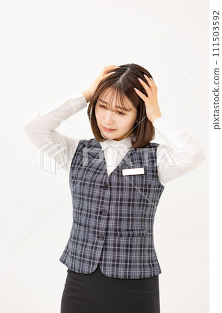Young woman, business, 20s, uniform, painful 111503592