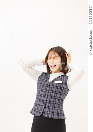 Young woman, business, 20s, uniform, painful 111503594