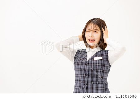 Young woman, business, 20s, uniform, painful 111503596