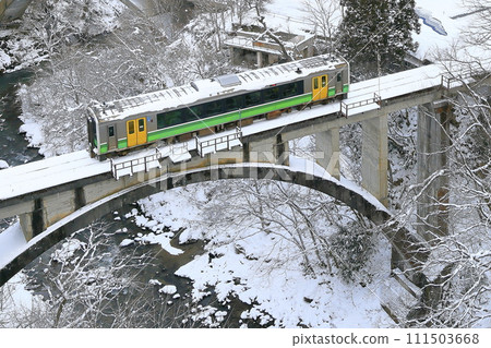 Snowy landscape Tadami line 111503668