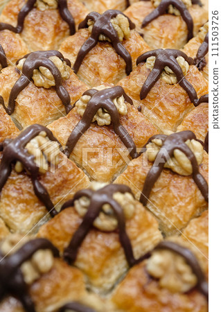 Traditional Turkish dessert, baklava Traditional Turkish dessert, baklava 111503726