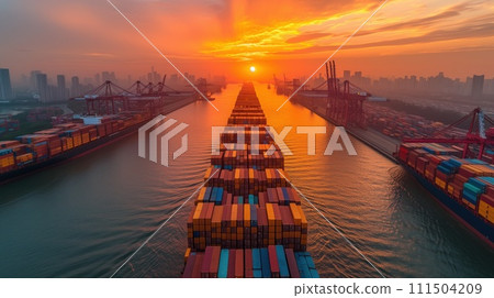 tanker loaded with containers 111504209