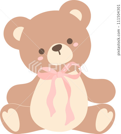 Coquette teddy bear with pink bow Coquette teddy bear with pink bow 111504301