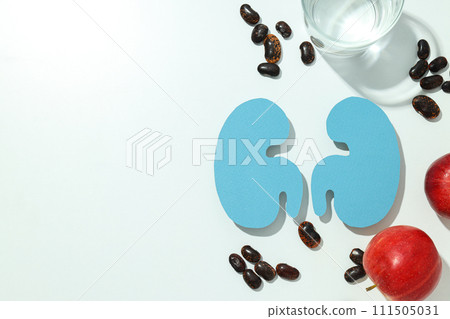 Kidneys on a light background, for National Kidney Month. Kidneys on a light background, for National Kidney Month. 111505031