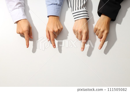 Hands of people on a light background 111505082