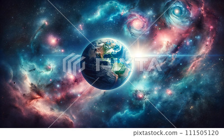 閃亮的滿月、月亮和漂浮在太空中的滿月的背景圖 111505120