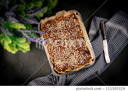 Freshly baked cake with poppy seeds. Freshly baked cake with poppy seeds. 111505329