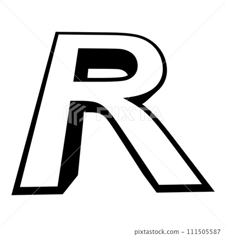 Scale Letter R Logo letter r tall slender font letter r... - Stock Illustration ...