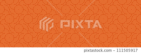 Seamless Ornate Orange Pattern for Elegant Textile and Wallpaper Design. Geometric Traditional Background.  111505917