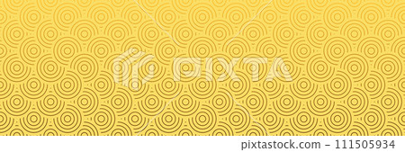 Golden Scales and Coins, Rich Asian Tradition in Seamless Circular Pattern, Imperial Background Design Vector 111505934