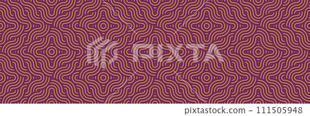 Purple and Orange Floral Waves: Vintage Asian Seamless Pattern for Traditional Textile Art Purple and Orange Floral Waves: Vintage Asian Seamless Pattern for Traditional Textile Art 111505948