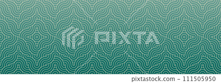 Green Floral Illusion: Abstract Asian Seamless Pattern for Contemporary Textile and Retro Decor 111505950