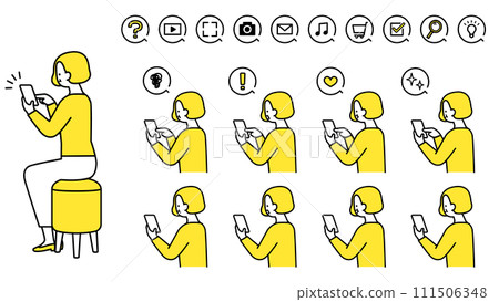 一位老年婦女操作智慧型手機的變化 111506348