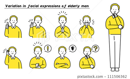 老人上半身/表情變化 111506362