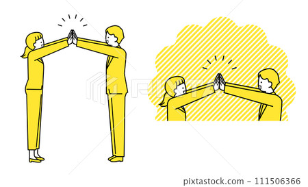 西裝革履的男女擊掌 111506366