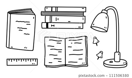 Set with stacks of books and textbooks Set with stacks of books and textbooks 111506380