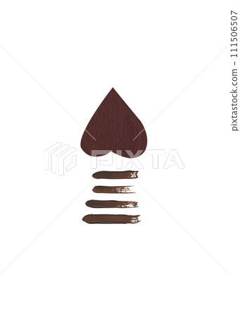 Upside down heart and brown acrylic brush strokes. Set of texture brush strokes 111506507
