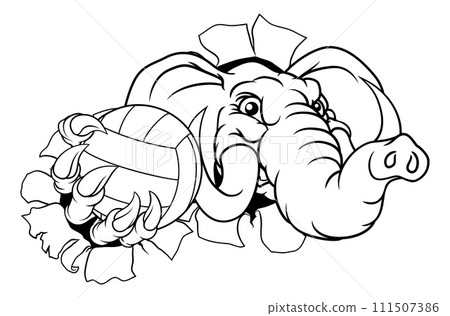 Elephant Volleyball Volley Ball Animal Mascot 111507386
