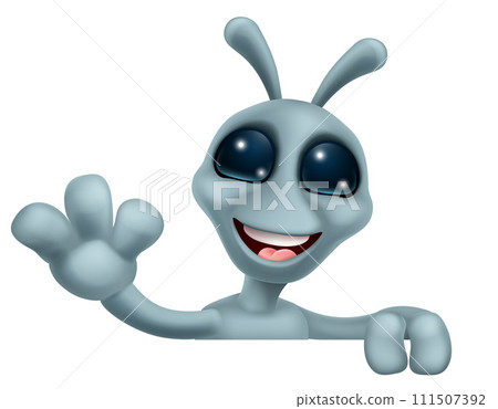 Alien Grey Gray Fun Cartoon Character Alien Grey Gray Fun Cartoon Character 111507392