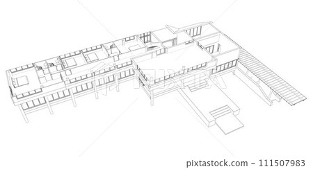 3D illustration of building project 3D illustration of building project 111507983