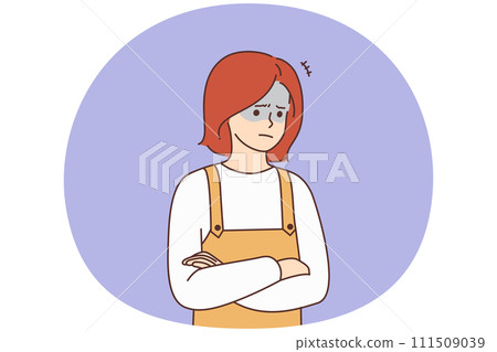 Unhappy girl feeling pensive 111509039