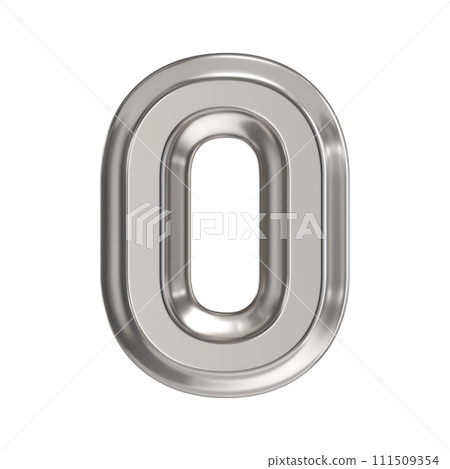 Steel font Number 0 ZERO 3D 111509354