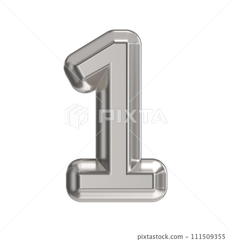 Steel font Number 1 ONE 3D Steel font Number 1 ONE 3D 111509355