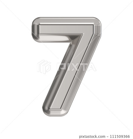 Steel font Number 7 SEVEN 3D 111509366