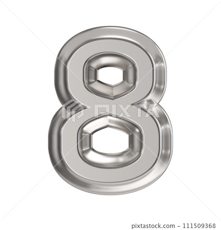 Steel font Number 8 EIGHT 3D Steel font Number 8 EIGHT 3D 111509368