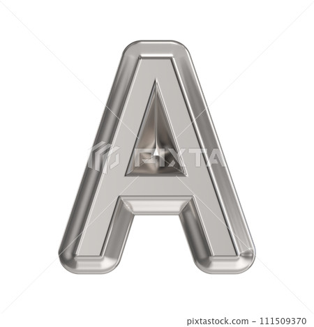 Steel font Letter A 3D 111509370