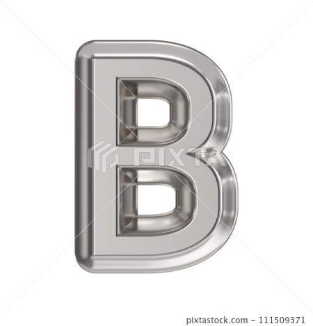 Steel font Letter B 3D 111509371
