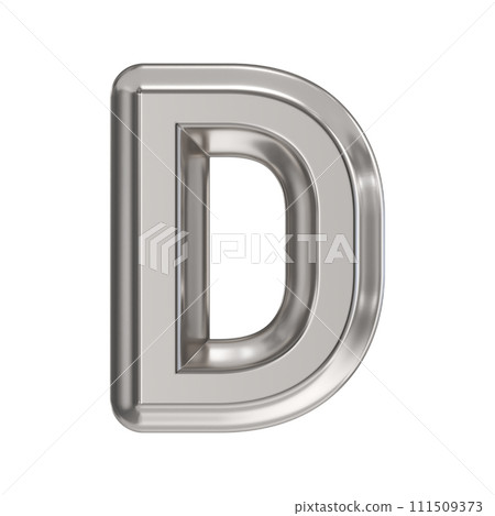 Steel font Letter D 3D Steel font Letter D 3D 111509373