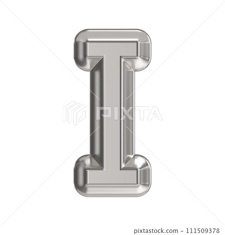 Steel font Letter I 3D 111509378