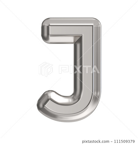 Steel font Letter J 3D 111509379