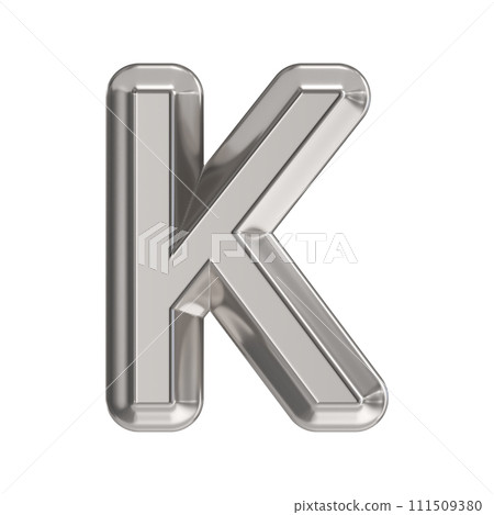 Steel font Letter K 3D 111509380