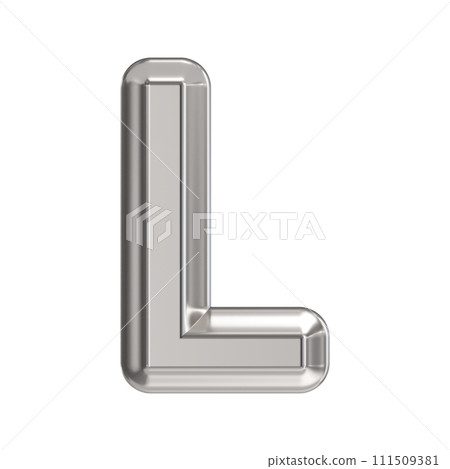 Steel font Letter L 3D 111509381