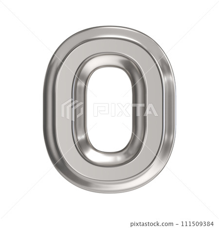 Steel font Letter O 3D 111509384