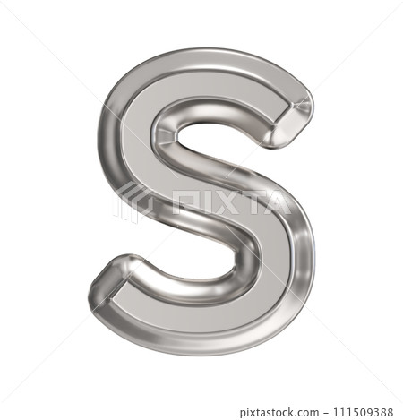 Steel font Letter S 3D 111509388