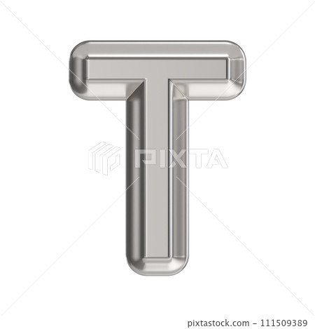 Steel font Letter T 3D 111509389