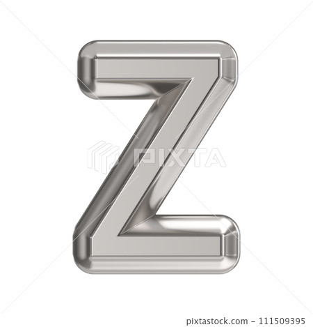 Steel font Letter Z 3D Steel font Letter Z 3D 111509395
