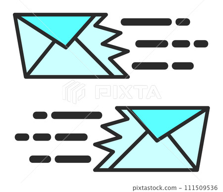 Illustration of icons for sending and receiving emails Illustration of icons for sending and receiving emails 111509536