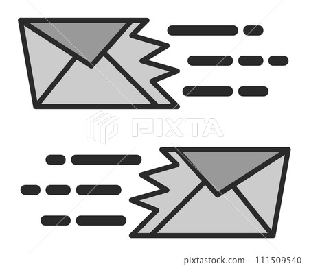 Illustration of icons for sending and receiving emails Illustration of icons for sending and receiving emails 111509540
