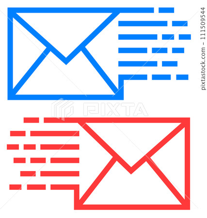 Illustration of icons for sending and receiving emails 111509544