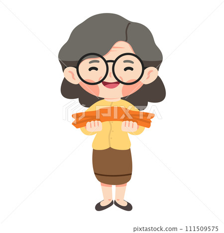 Illustration for Buddhist Ordination old woman Illustration for Buddhist Ordination old woman 111509575