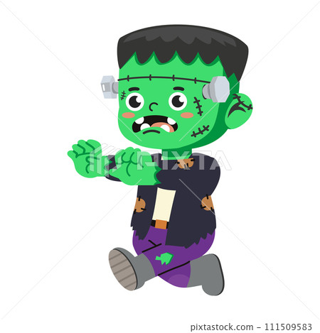 Frankenstein character Halloween cartoon vector 111509583