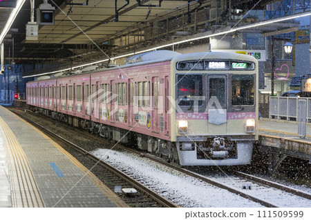 京王線 京王電鐵動物園線 雪天 雪天 無人駕駛 京王帝都電鐵 多摩動物公園 環繞 111509599
