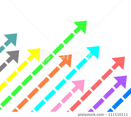向右上方延伸的遞增箭頭的插圖 111510111