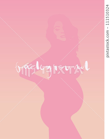 Vertical, delicate, unobtrusive quiet background for social media vector image. Silhouette of a pregnant girl Vertical, delicate, unobtrusive quiet background for social media vector image. Silhouette of a pregnant girl 111510324
