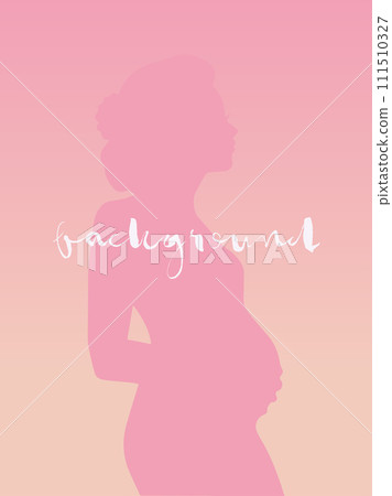 Vertical, delicate, unobtrusive quiet background for social media vector image. Silhouette of a pregnant girl 111510327