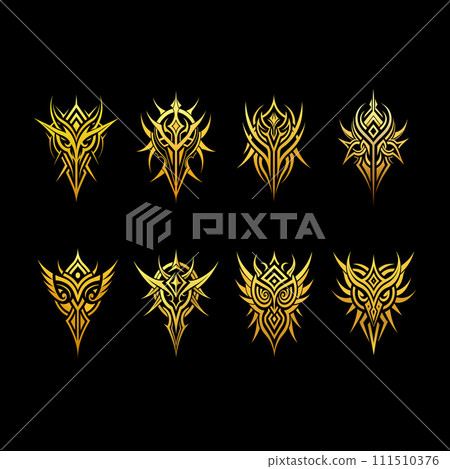 Tribal tattoo set vector celtic gothic 111510376